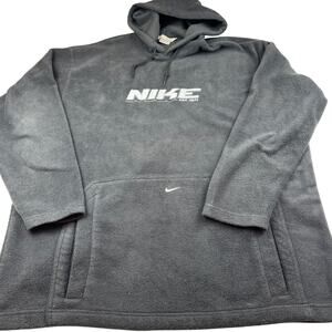 Vintage Y2K Nike Fleece Hoodie - XL - Center Swoosh